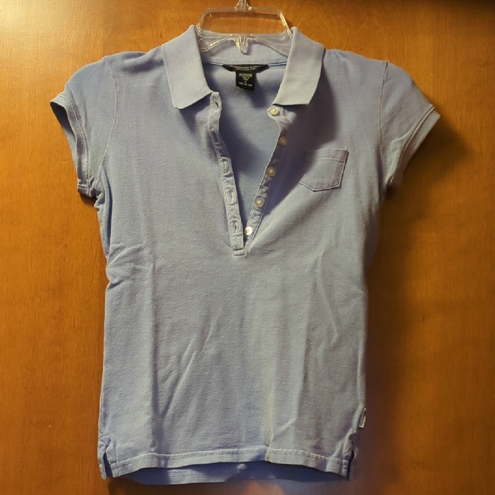 Abercrombie & Fitch Women's Light Blue Button Down Shirt